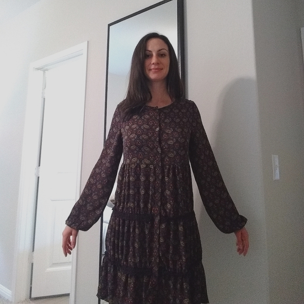 Dress -printed silk